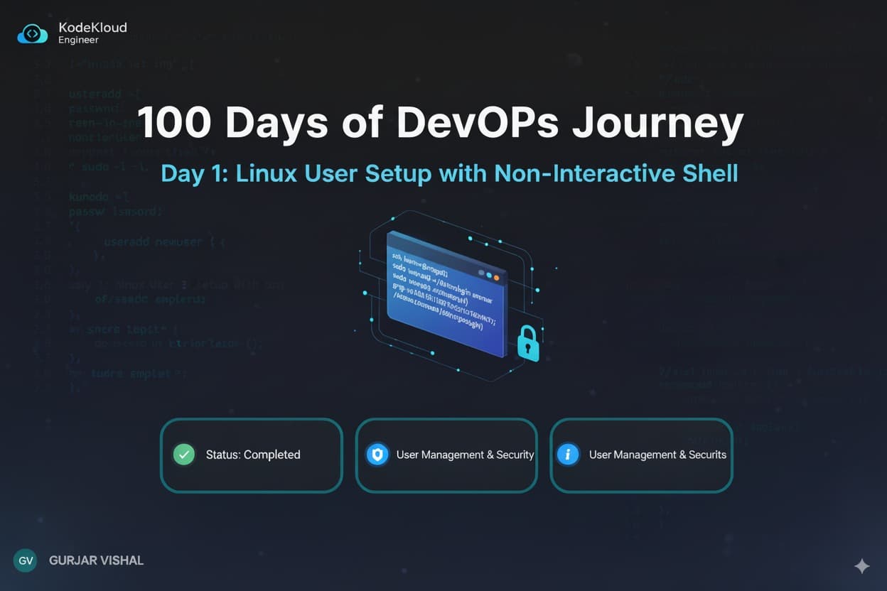 100 Days of DevOps — Day 1: Linux User Setup with Non-Interactive Shell